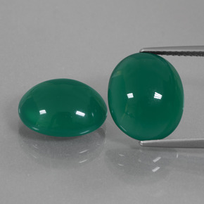 Forêt verte Agate gemme - 5.9ct Ovale Cabochon (ID: 426363)