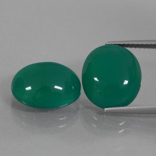 Medium Green Agate Gem - 6.2ct Oval Cabochon (ID: 426365)