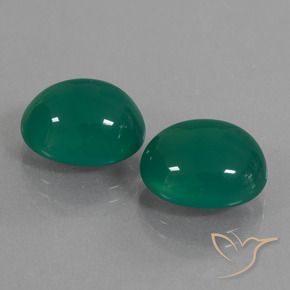 13.31 ctw Green Agate Stones, Natural Agate in Oval Cabochon Shape for Sale