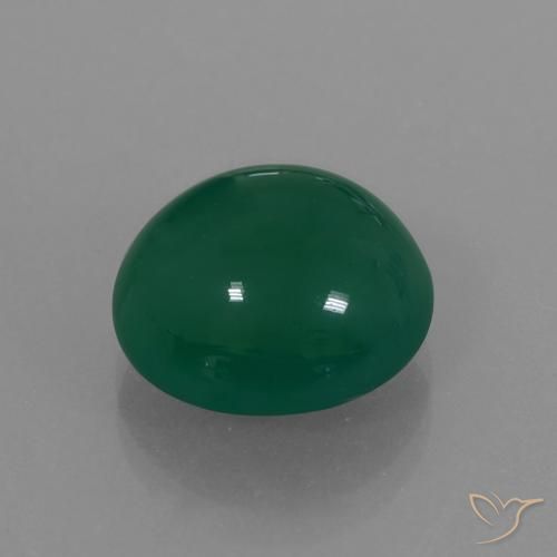 6.28 ct Green Agate Stone, Natural Agate in Oval Cabochon Shape for Sale