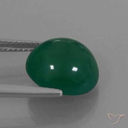 Agate Gemstone in 11.9 x 11.2 mm Size for Sale, Agate Stone in Yellowish Green Color