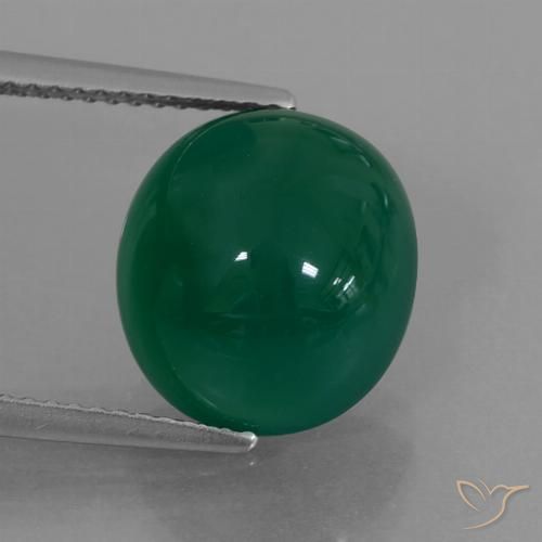 7.21ct Natural Medium Green Agate, Oval, Translucent