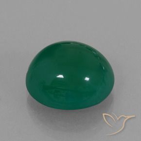 7.38 ct Green Agate Stone, Natural Agate in Oval Cabochon Shape for Sale