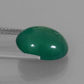 Agate Gemstone in 13.1 x 10.6 mm Size for Sale, Agate Stone in Medium Green Color