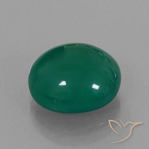 7.06 ct Green Agate Stone, Natural Agate in Oval Cabochon Shape for Sale
