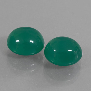 5.78 ctw Green Agate Stones, Natural Agate in Oval Cabochon Shape for Sale