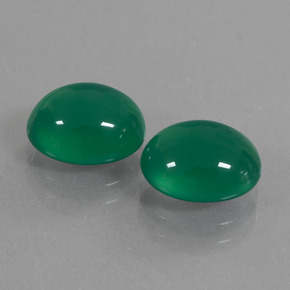 5.20 ctw Green Agate Stones, Natural Agate in Oval Cabochon Shape for Sale
