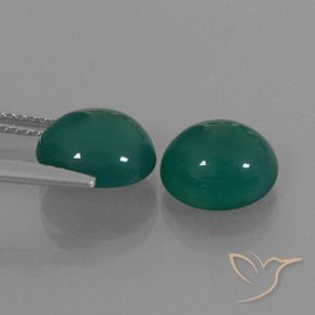 Agate Gemstones in 9 x 7.9 mm Size for Sale, Agate Stones in Green Color