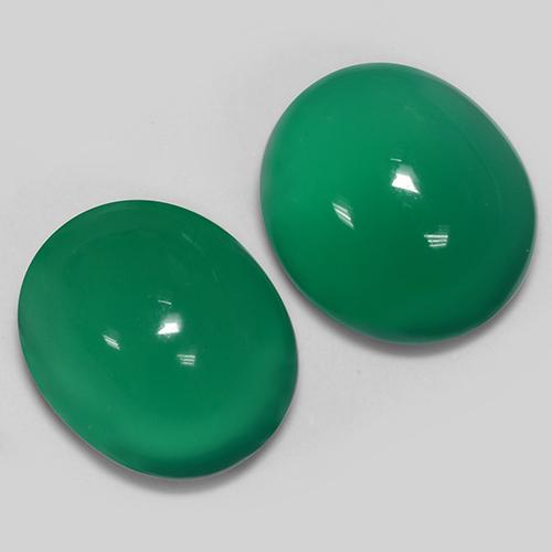 5.81 ctw Green Agate Stones, Natural Agate in Oval Cabochon Shape for Sale