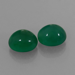 5.91 ctw Green Agate Stones, Natural Agate in Oval Cabochon Shape for Sale