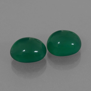 5.56 ctw Green Agate Stones, Natural Agate in Oval Cabochon Shape for Sale