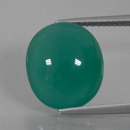Medium Green Agate Gem - 7.1ct Oval Cabochon (ID: 426410)