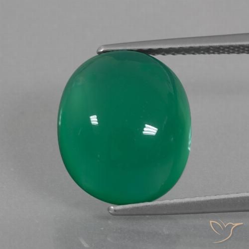 7.77ct Natural Medium Green Agate, Oval, Translucent