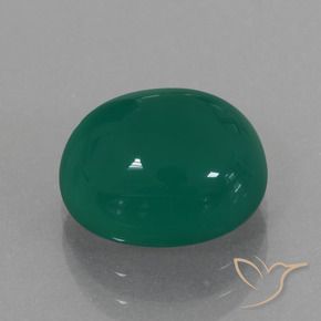 4.14 ct Green Agate Stone, Natural Agate in Oval Cabochon Shape for Sale