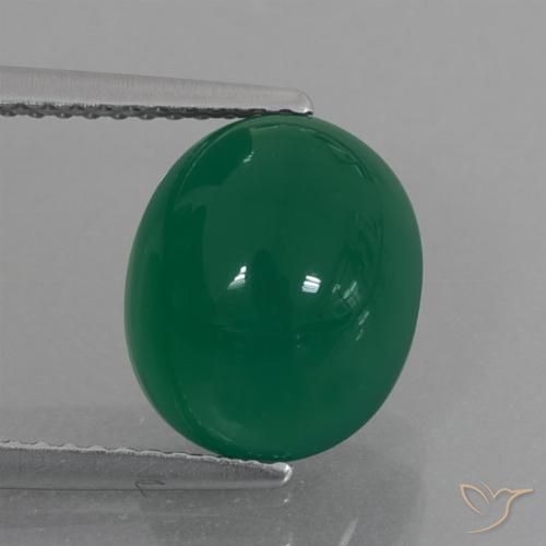 4.71ct Natural Medium Green Agate, Oval, Translucent