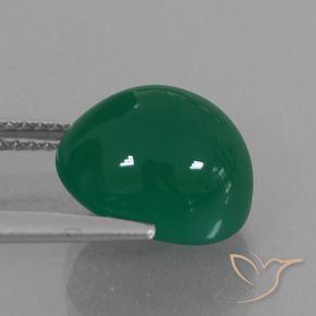 Agate Gemstone in 11 x 9 mm (calibrated) Size for Sale, Agate Stone in Medium Green Color