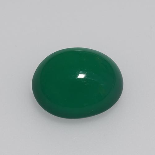 3.81 ct Green Agate Stone, Natural Agate in Oval Cabochon Shape for Sale