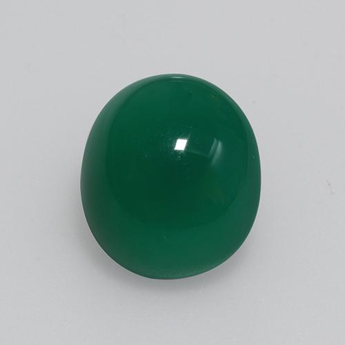Agate Gemstone in 10.5 x 9.5 mm Size for Sale, Agate Stone in Forest Green Color