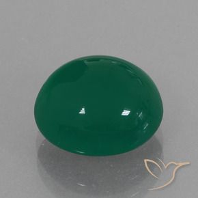 4.34 ct Green Agate Stone, Natural Agate in Oval Cabochon Shape for Sale