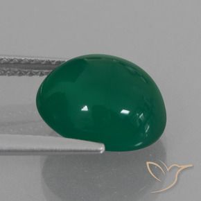 Agate Gemstone in 10.6 x 9.9 mm Size for Sale, Agate Stone in Forest Green Color