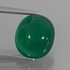Medium Green Agate Gem - 3.8ct Oval Cabochon (ID: 426427)