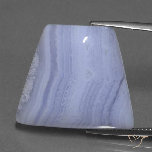 29.19ct Trapezoid Cabochon Violet Agate from India, Dimension 25.3x22 mm, Natural untreated Gemstone, Translucent Clarity, 1 piece Agate in Medium-light Violet Color, Mohs Hardness of 6.5 - 7 suitable for daily wear jewelry, Photo A