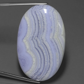 57.92 ct Blue Agate Gemstone, Agate Gem in Oval Cabochon Shape for Sale.