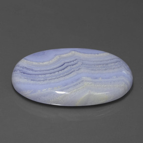 57.92 ct Blue Agate Stone, Natural Agate in Oval Cabochon Shape for Sale