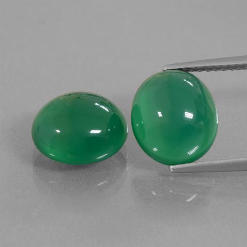 Warm Green Agate Gem - 4ct Oval Cabochon (ID: 436830)