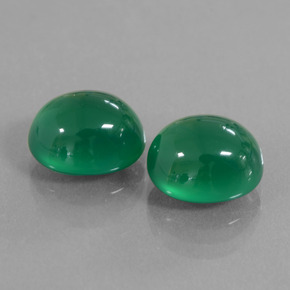 8.66 ctw Green Agate Stones, Natural Agate in Oval Cabochon Shape for Sale