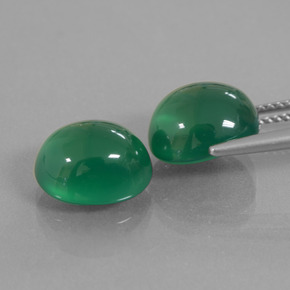 Agate Gemstones in 10.6 x 9.1 mm Size for Sale, Agate Stones in Warm Green Color