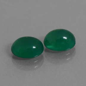 3.81 ct Green Agate Stone, Natural Agate in Oval Cabochon Shape for Sale