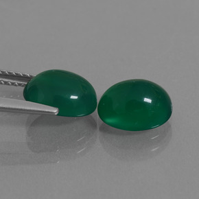 Agate Gemstone in 9 x 7 mm (calibrated) Size for Sale, Agate Stone in Green Color