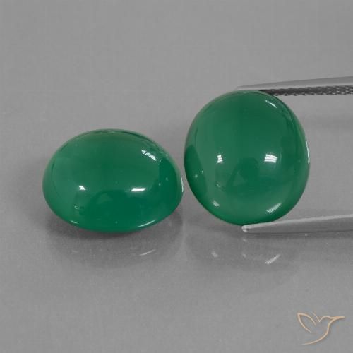 14.46ctw Natural Warm Green Agate, Oval, Translucent