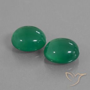 14.46 ctw Green Agate Stones, Natural Agate in Oval Cabochon Shape for Sale