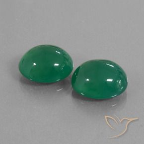 13.04 ctw Green Agate Stones, Natural Agate in Oval Cabochon Shape for Sale