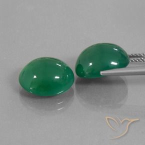Agate Gemstones in 13 x 11 mm (calibrated) Size for Sale, Agate Stones in Warm Green Color