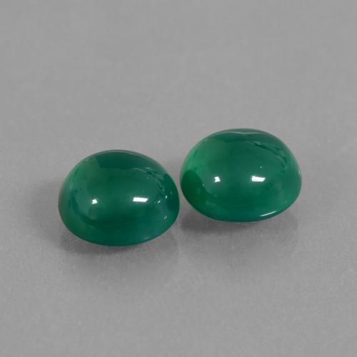 5.36 ctw Green Agate Stones, Natural Agate in Oval Cabochon Shape for Sale