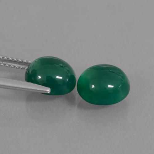 Agate Gemstones in 8.7 x 8.1 mm Size for Sale, Agate Stones in Forest Green Color
