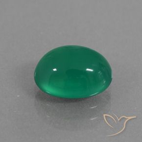 2.33 ct Green Agate Stone, Natural Agate in Oval Cabochon Shape for Sale