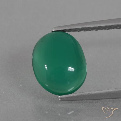 2.11ct Natural Medium Green Agate, Oval, Translucent