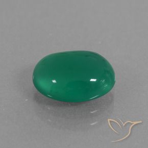 2.11 ct Green Agate Stone, Natural Agate in Oval Cabochon Shape for Sale