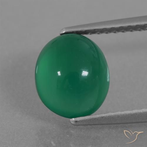 2.63ct Natural Warm Green Agate, Oval, Translucent, Photo A
