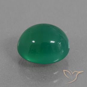 2.63 ct Green Agate Stone, Natural Agate in Oval Cabochon Shape for Sale