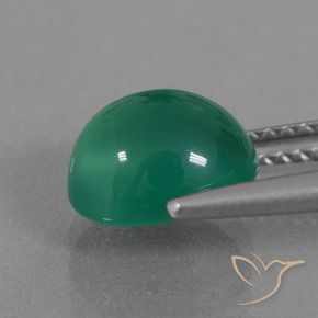 Agate Gemstone in 9 x 7.6 mm Size for Sale, Agate Stone in Warm Green Color