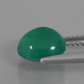 Agate Gemstone in 8.7 x 7.9 mm Size for Sale, Agate Stone in Medium Green Color