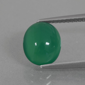 Verde cálido Ágata Gema - 2.6ct Cabujón Óvalo (ID: 437013)