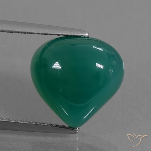 6.12ct Natural Cool Green Agate, Pear Shape, Translucent, Photo A