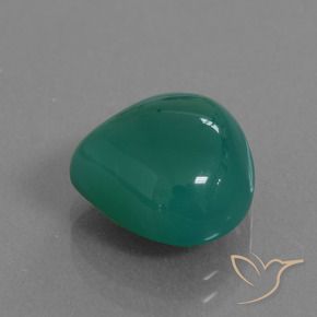 6.12 ct Green Agate Stone, Natural Agate in Pear Cabochon Shape for Sale