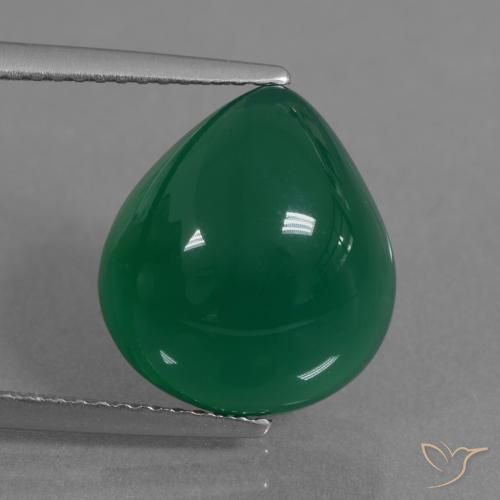 7.10ct Natural Yellowish Green Agate, Pear Shape, Translucent